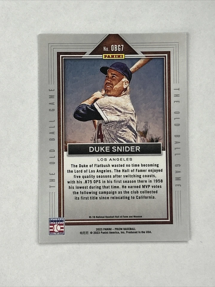 2023 Panini Prizm The Old Ball Game Duke Snider #OBG7 Los Angeles Dodgers - Image 2 of 2