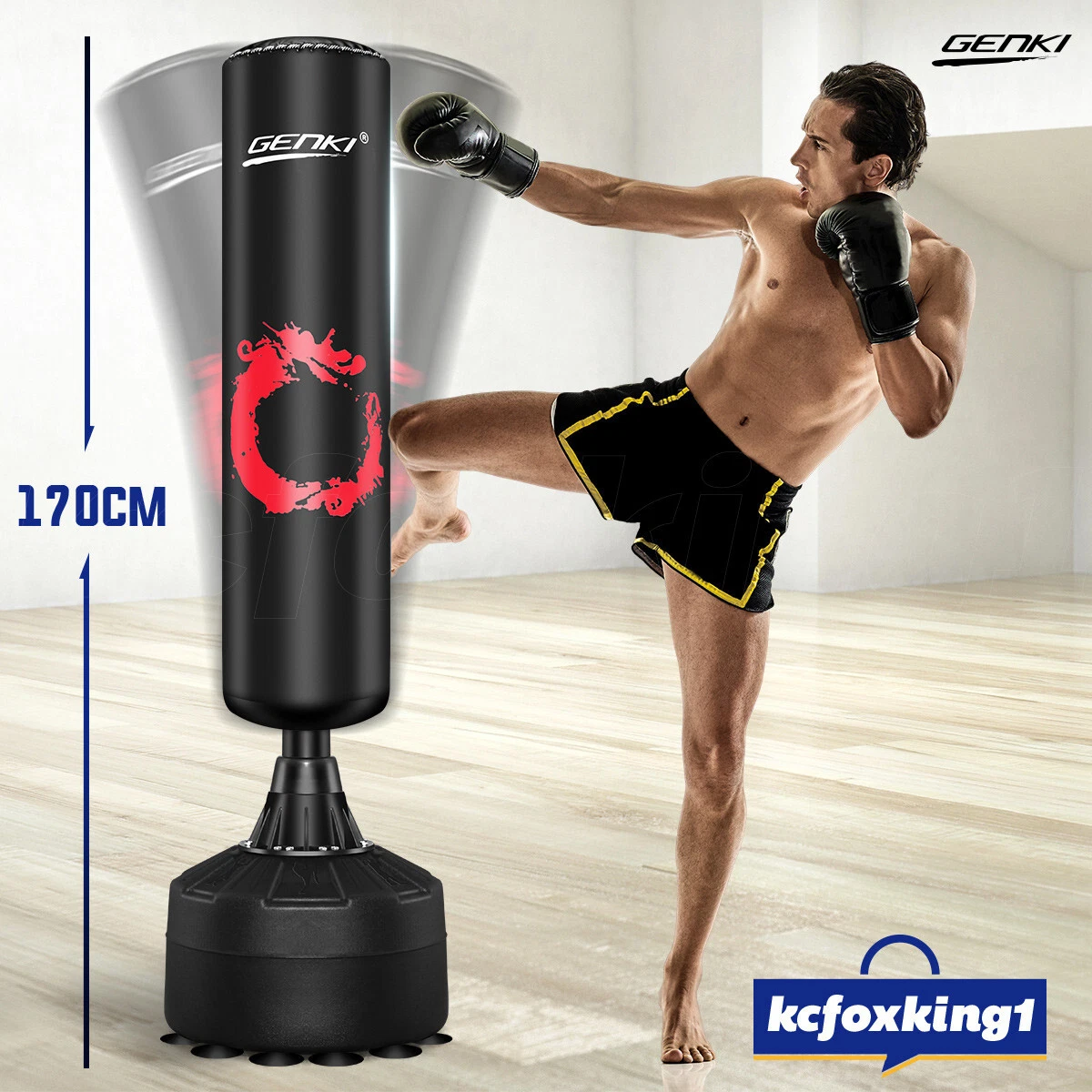 FITVEN Freestanding Punching Bag 70''205lbs With Boxing