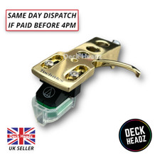 Gold Headshell Genuine Audio Technica AT-VM95E Cartridge Stylus & Technics Logo