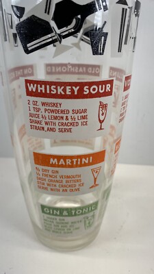 cocktail recipe glass Unbranded 8  Tall