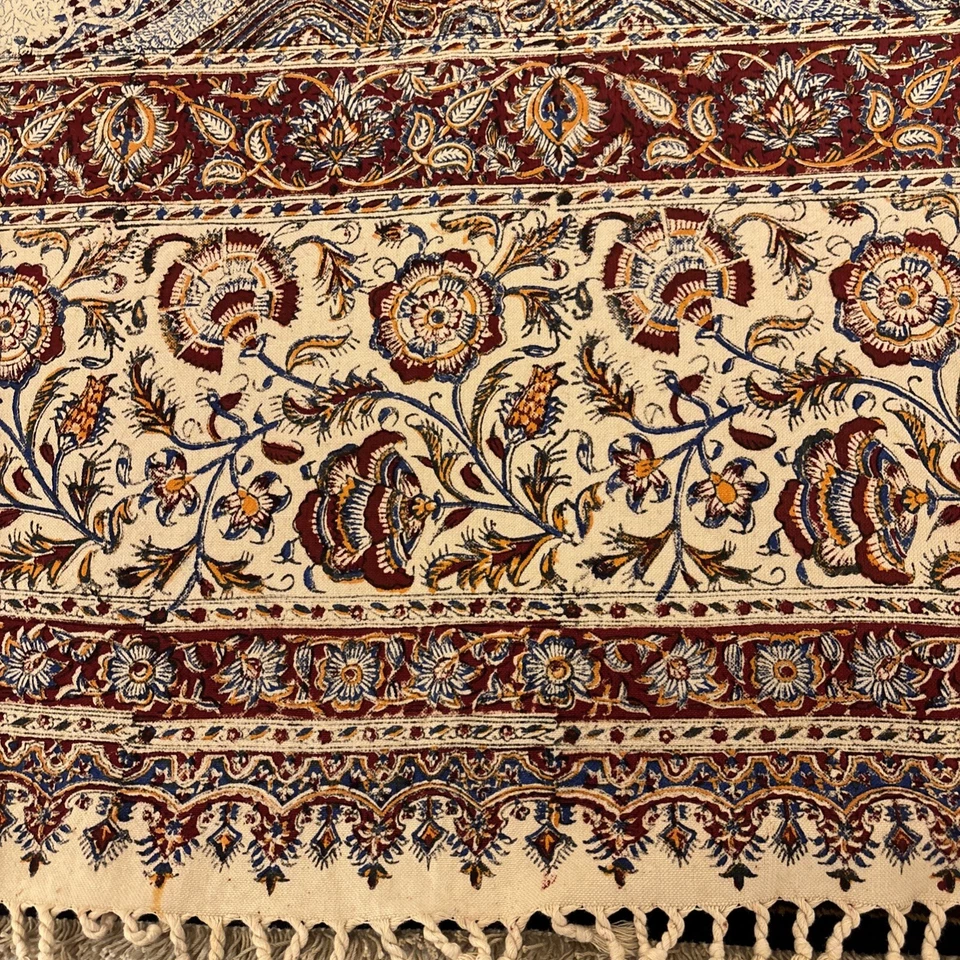 Queen Size Bed Spread Hand Craft Ghalamkar Washable 100% Cotton - Image 2 of 4