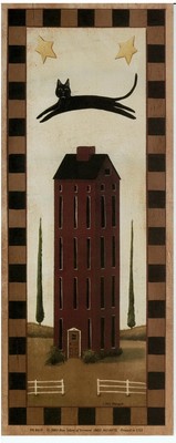(4 x 10) Art Print PA0419 Chris Palmer Cat Jumping over Building