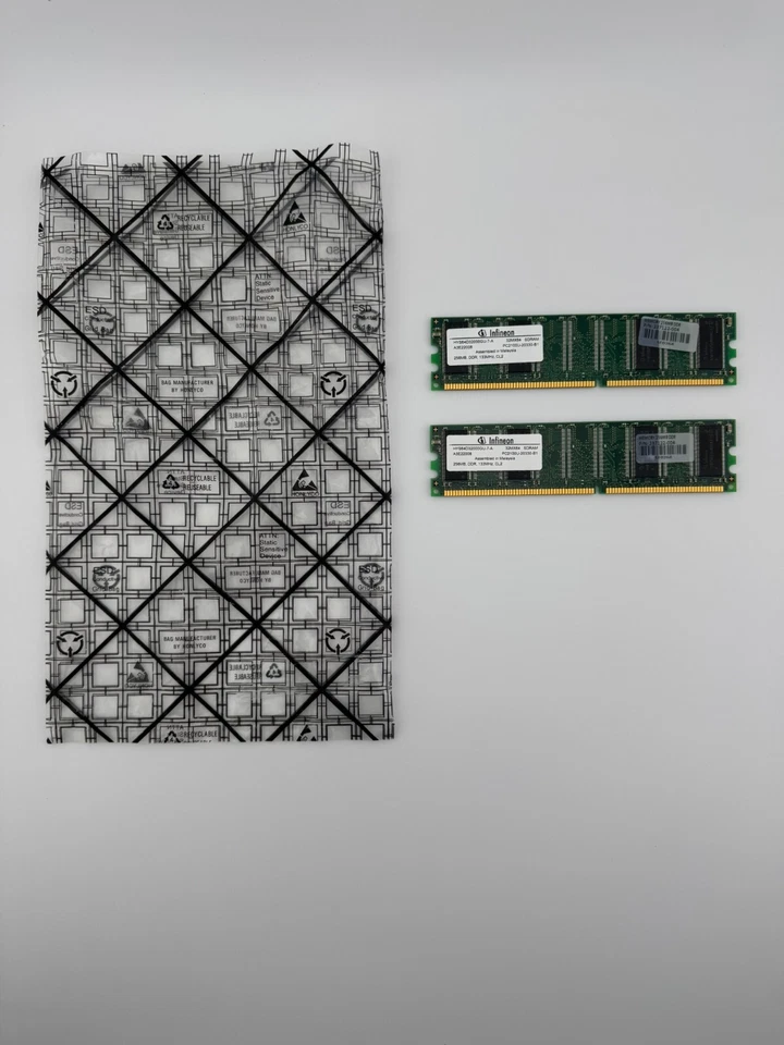 512MB 2x256MB DDR-266 INFINEON PC-2100 HYS64D32000GU-7-A DDR1 HP 237122-004 Kit - Image 2 of 2