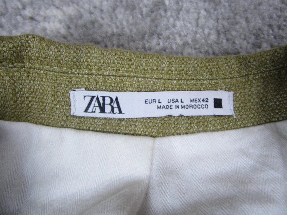 Blazer Zara Hombre Grande Hombre Lino Beige Abrigo Deportivo Manga Larga Negocios 2 Botones Foto 3 de 4