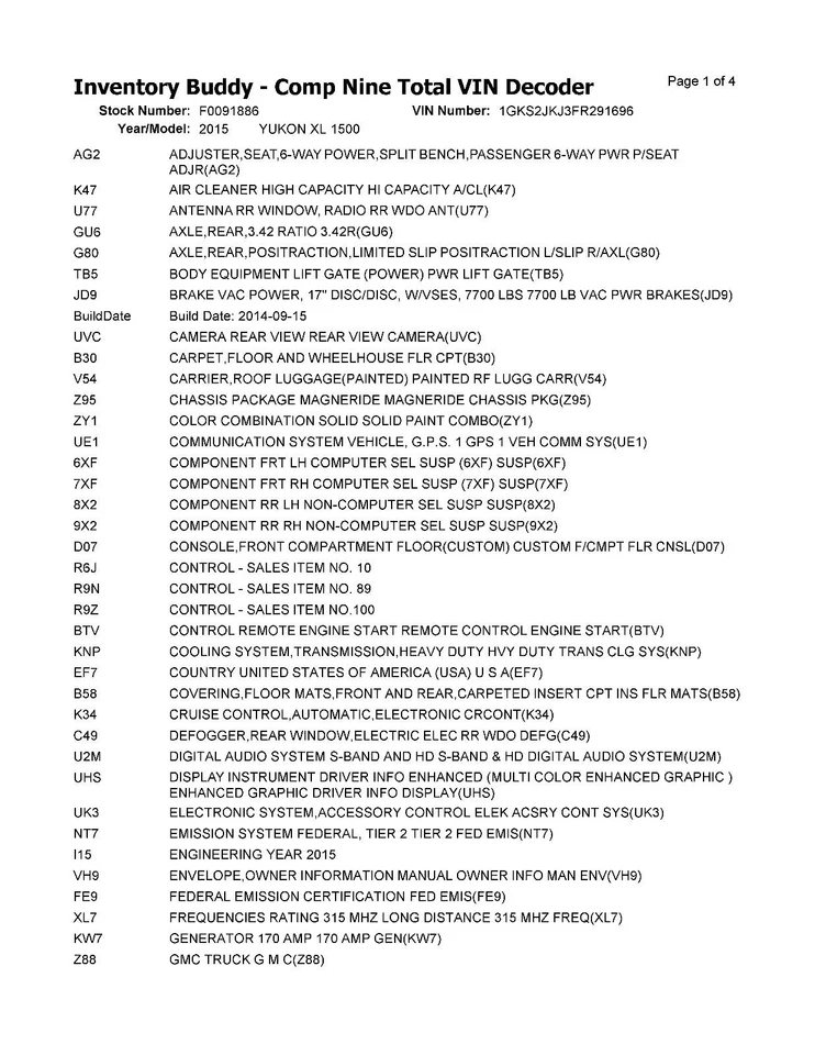 Used Left Sun Visor fits: 2015 Gmc Yukon xl 1500 Left Grade A - Image 3 of 4