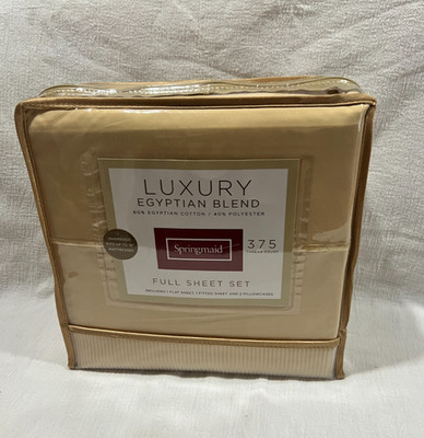 Springmaid Luxury Egyptian Blend 375 Thread Count Full Sheet Set Gold