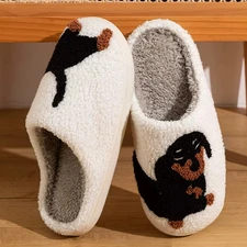 Women’s Slippers Cozy Winter Indoor Warm Plush House Shoes Lightweight Dachshund