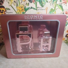 Iconic Perfume by Paris Hilton Tin Set 3.4 oz  1 oz Duo EDP Spray Eau De Parfum