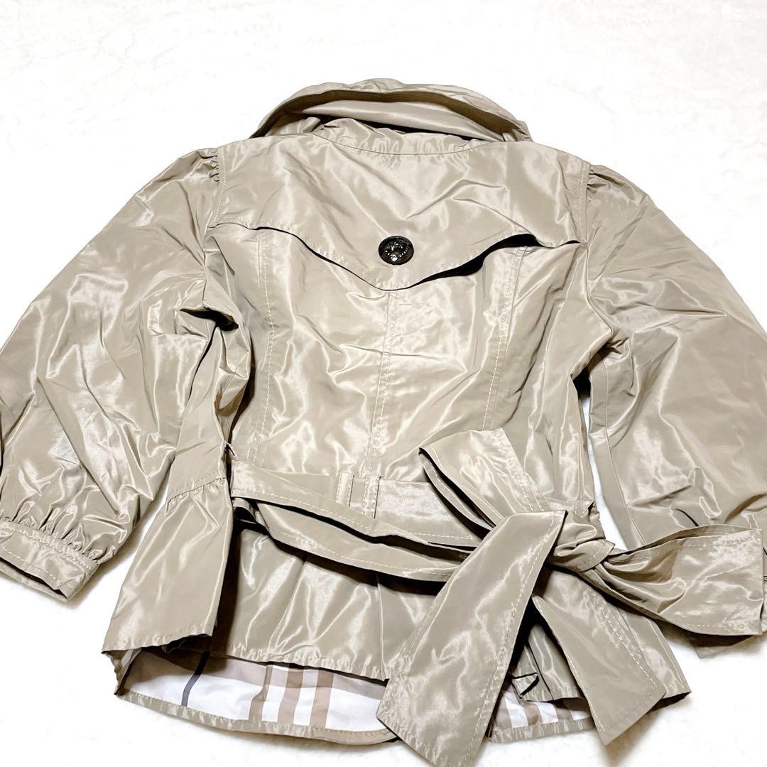 Burberry Blue Label Short Trench Coat Women's Beige Nova Check S US 4 17in (45cm thumbnail 14