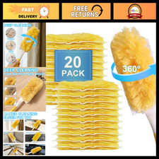 20 Pack Heavy Duty Duster Refills, 360 Multi-Surface Disposable Dusting Kit for