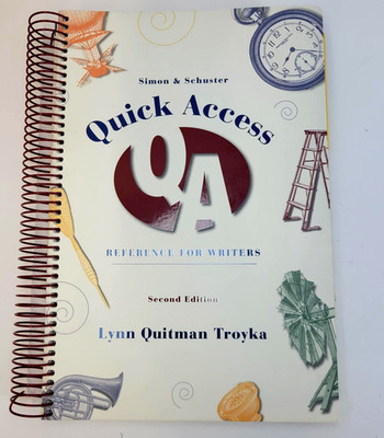 Quick Access Reference For Writers Second Edition Troyka Handbook Prentice Hall