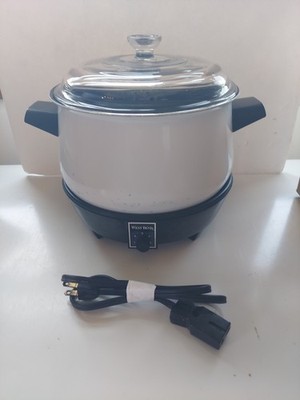 Vtg West Bend Slow Cooker 84194 White 4 Piece Tested 5 Hest Settings
