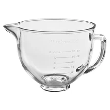 KitchenAid 5-Quart Tilt-Head Glass Bowl with Measurement Markings, Clear