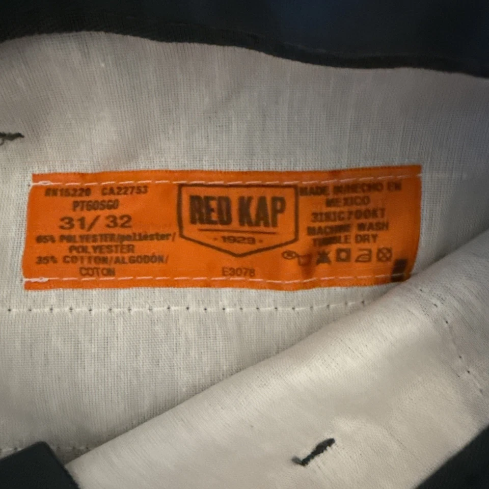 Pantalón de trabajo Red Kap para hombre con inserción elástica verde musgo 31x32 Foto 4 de 4