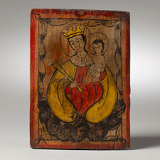 NUESTRA SENORA DE REFUGIO RETABLO CHILI PAINTER 1830&rsquo;S