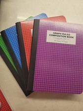 NEW QUAD Ruled Composition Notebook 4 sq Line Graph Paper Math Book 160 Pgs