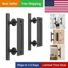 2PCS Sliding Barn Door Handle, 12 Inch Heavy Duty Pull and Flush Hardware Set...
