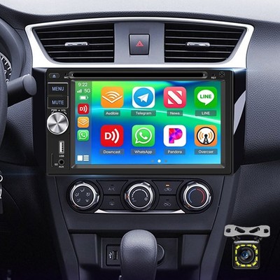 2 DIN Autoradio Bluetooth Apple Carplay Android Auto Mit DVD/CD AM FM USB Kamera