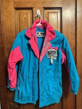 Roffe Ladies Absolute Zero Vintage Ski Jacket Bright Pink/ Bright Baby Blue.