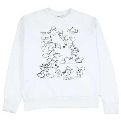 Disney Damen Sweatshirt weiß Mickey Mouse Sketch 2XS Pullover