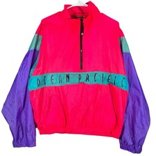 Vintage 90s OP Ocean Pacific Neon Colorblock Windbreaker Jacket