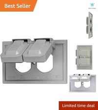 Weatherproof Cover, 1-Gang for Duplex Receptacles, Gray, Plastic Enclosure, H...