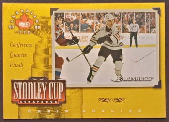 1997-98 Donruss Canadian Ice Stanley Cup Scrapbook Chris Chelios /2000 (#4)
