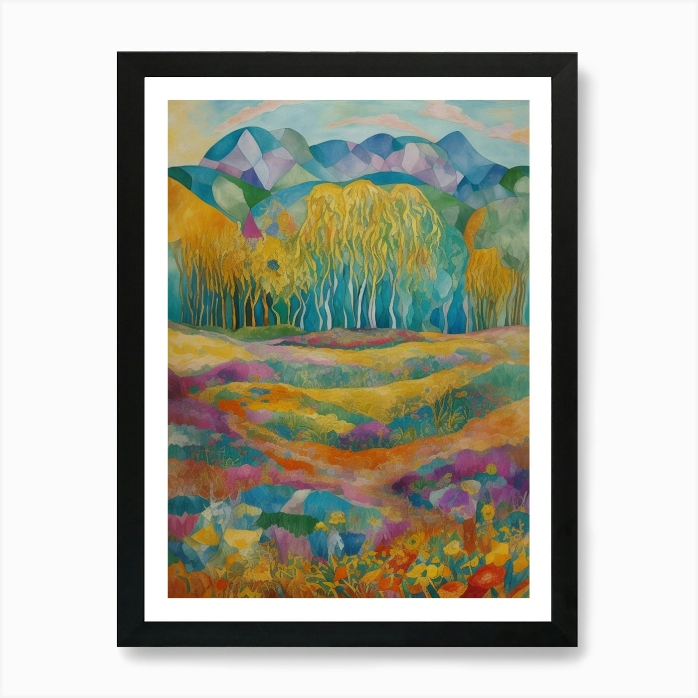 Landscape With Trees 9 Art Print Framed Wall Art Poster Canvas Print Picture