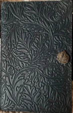 Oberon Design Leather Notebook Cover 6x9 Acanthus in Navy New