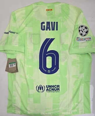 2024/25 Nike Barcelona #6 GAVI UCL Stadium Third Soccer Jersey