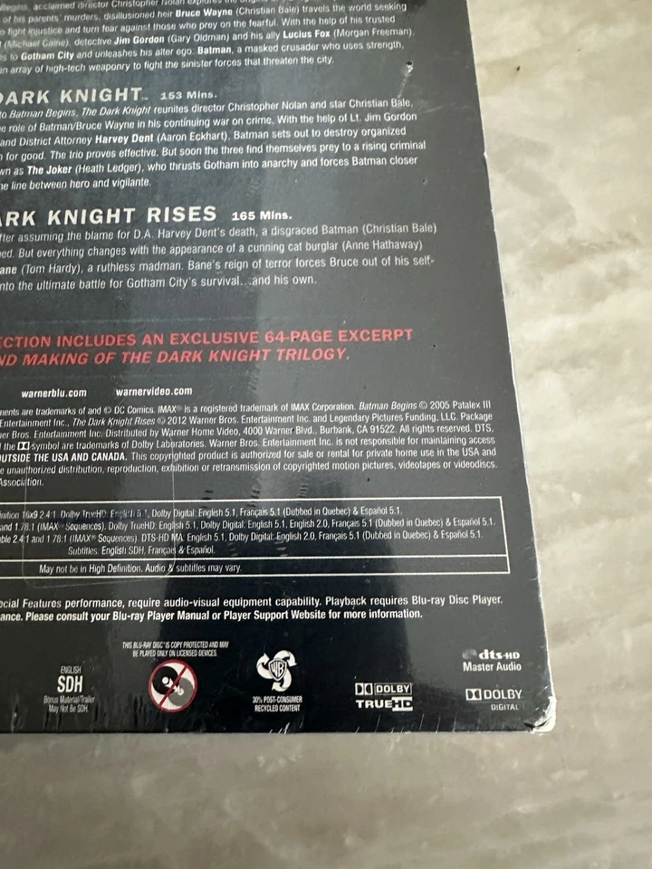 The Dark Knight Trilogy Batman Begins The Dark Knight The Dark Knight Rises New - Image 4 of 4
