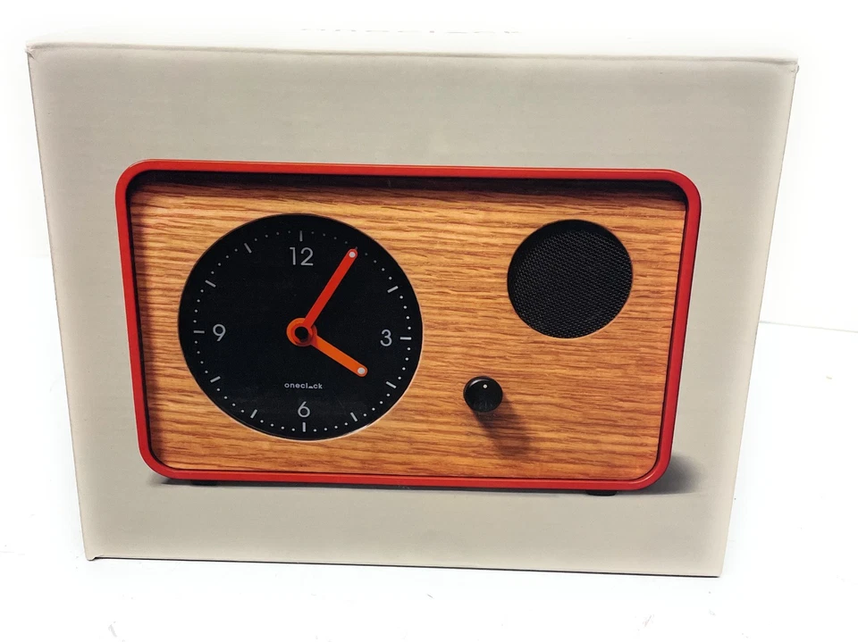 Reloj despertador analógico minimalista OneClock, roble rojo Foto 2 de 4