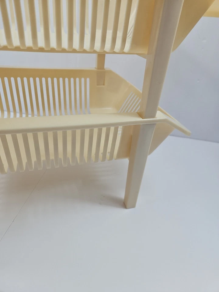 Vintage Rubbermaid Roughneck 2 caixas de armazenamento empilháveis década de 1970 amêndoa marfim plástico - Imagem 4 de 4