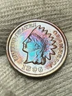 * 1896 * SUPERB+ GEM Xf+ INDIAN HEAD PENNY * TOUGH DATE Toned