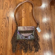 NWT Keep it Gypsy Purple & Green Leather Upcycled Carolina Purse