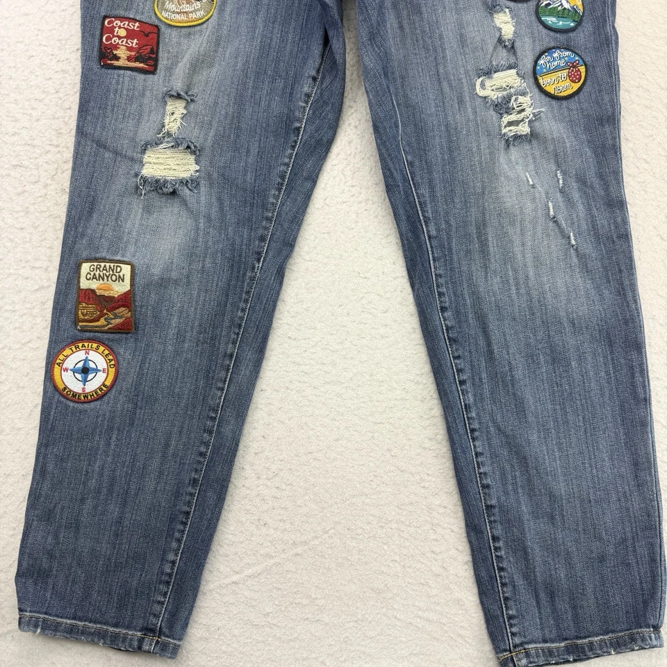 Pantalones de mezclilla Torrid para mujer 20 R azul retazos novio desgastados elásticos Foto 4 de 4