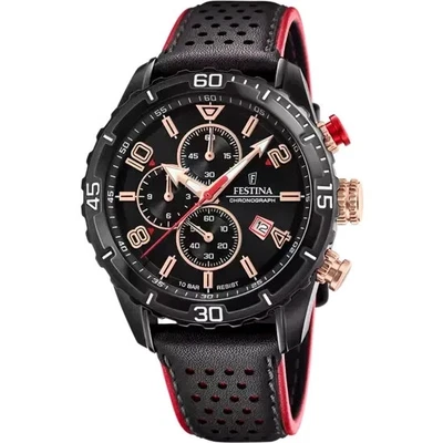 Montre chronographe Festina Chrono Sport F205194 avec bracelet en cuir noir - Photo 1/3
