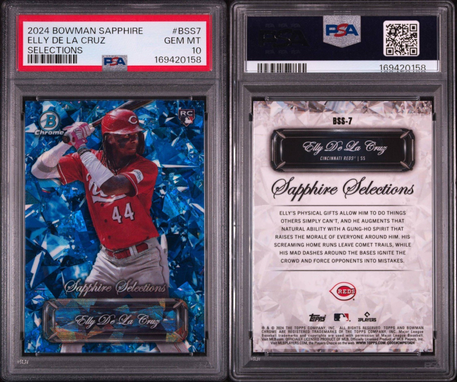 Elly De La Cruz 2024 Bowman Sapphire - Sapphire Selections - Rookie (RC) PSA 10 view 3