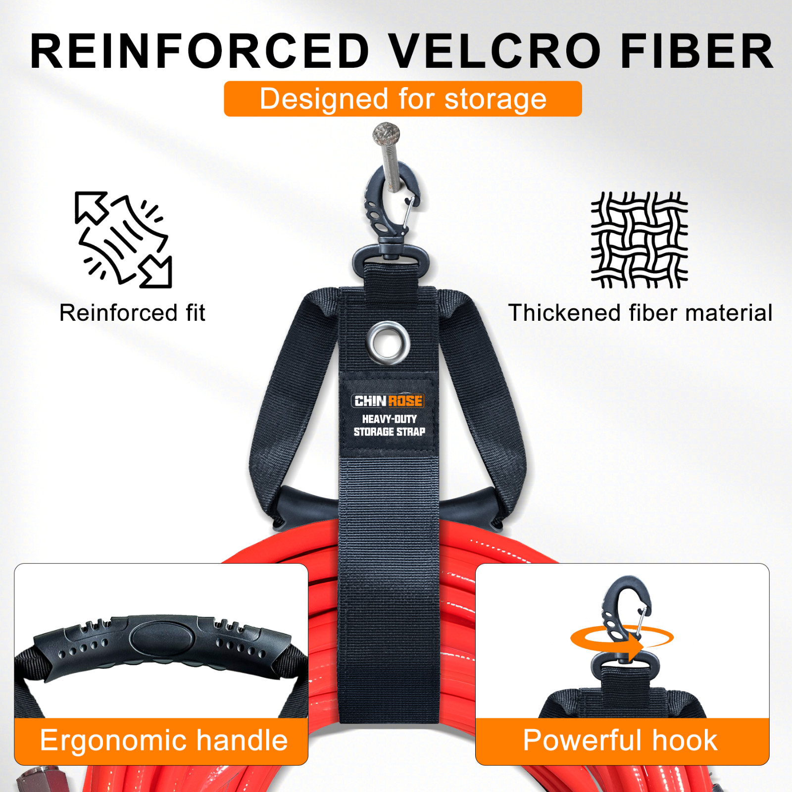 4 Pack  Adjustable Extension Cord Holder Organizer Heavy Duty Garage Strap 150lb