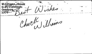 1970's -Chuck Williams- Signed/Autograph/Auto Postcard Conquistadors NBA