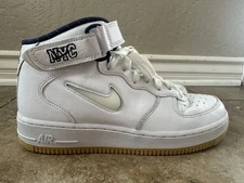 7.5 Nike Air Force 1 Mid NYC QS Jewel Swoosh Basketball White DH5622-100 Men