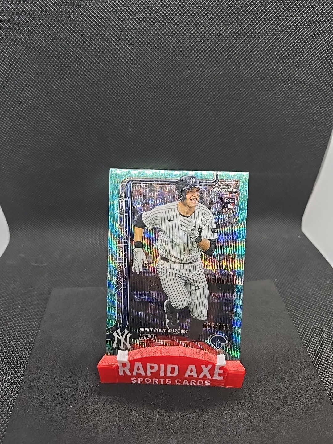 2025 Topps Chrome Update - Ben Rice USC 138 Aqua Wave Refractor Debut 5/199