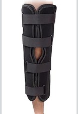 Adjustable 3-Panel Knee Immobilizer Brace Full Leg Splint Support Black...