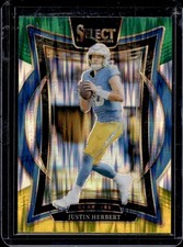2024 Panini Select Justin Herbert Concourse Green and Yellow Prizm Shock #41