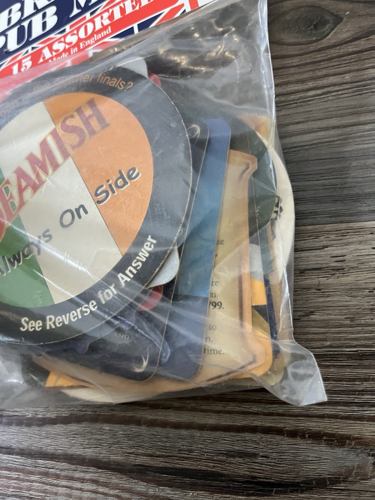 Authentic British Pub Mats Coasters New In Bag Set of 15 Drinking Beer Bar Pub