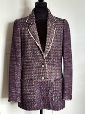 Rebecca Taylor Cotton blend Tweed Blazer Jacket size 6 excellent used condition