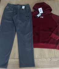 NWT Under Armour Boy L 14/16 Rival Fleece Printed Hoodie  Pennant Pants RV 85