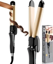 Curling Iron, 2 in 1 Hair Straightener and Curler,Anti-Tangle for Long-Lasting