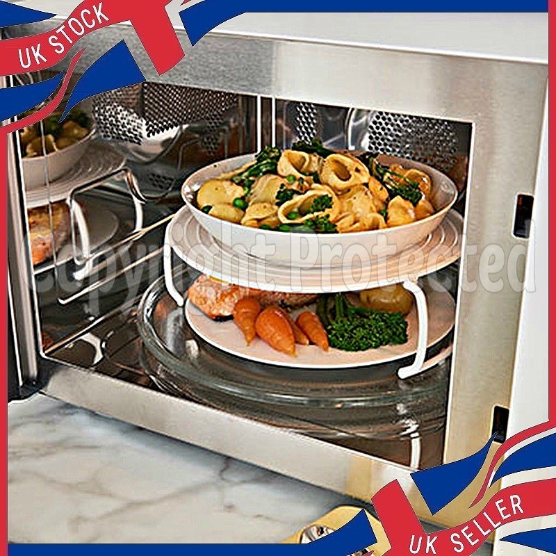 IN MICROWAVE FOOD DISH PLATE STACKER STAND TRAY