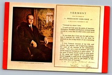 Postcard 1960s Bennington, VT President Calvin Coolidge Speech